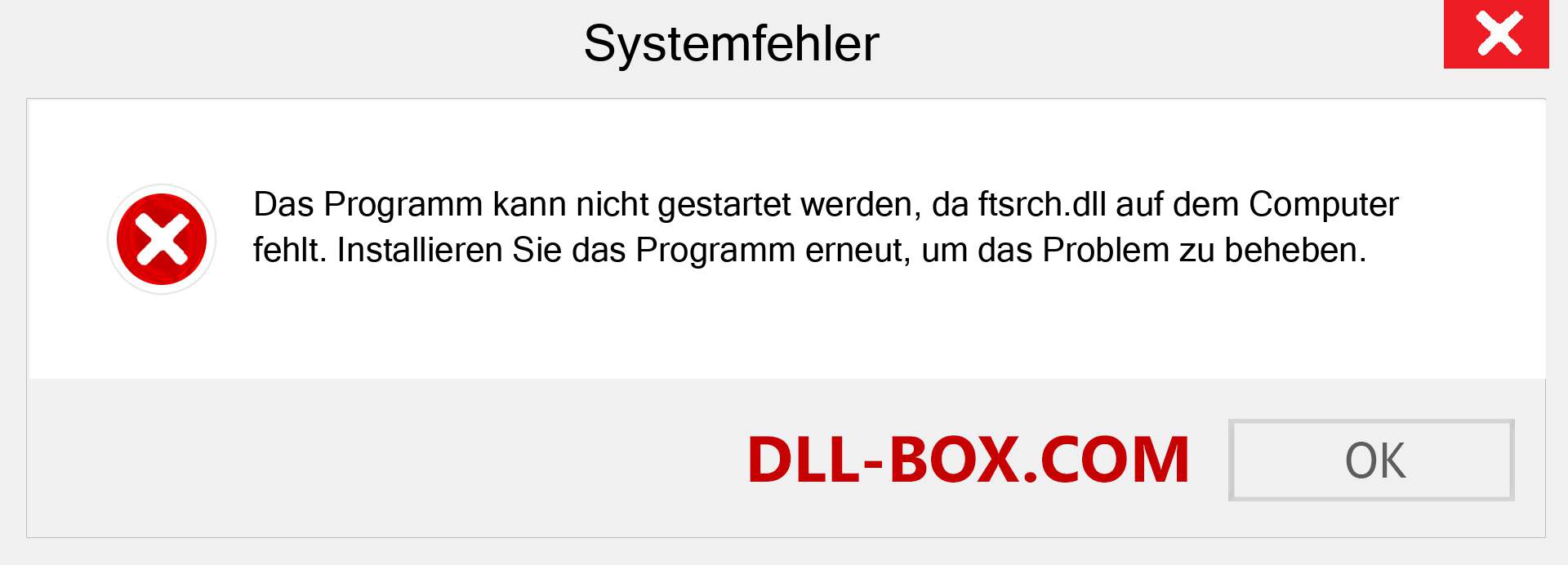 ftsrch.dll-Datei fehlt?. Download für Windows 7, 8, 10 - Fix ftsrch dll Missing Error unter Windows, Fotos, Bildern